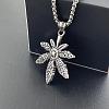 Retro Rock Punk Men's Maple Leaf 304 Stainless Steel Pendant Necklaces DF8186-3
