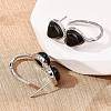 Valentine's Day Heart Natural Obsidian Stud Earrings EJEW-T053-01P-10-3