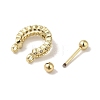 Rack Plating Brass Pave Clear Cubic Zirconia Nose Studs for Women Men EJEW-C097-23C-G-2