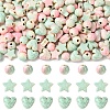 150Pcs Crackle Opaque Acrylic Beads OACR-YW0004-50-1