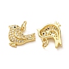 Brass Micro Pave Black Cubic Zirconia Charms CU-E003-18G-22-2