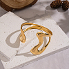 Elegant 304 Stainless Steel Fluid Shape Open Cuff Bangles for Women KV3982-6