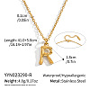 304 Stainless Steel Bamboo Initial Pendant Necklaces for Men Women WM4386-15-1