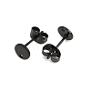 Ion Plating(IP) 304 Stainless Steel Stud Earring Findings STAS-P198-25-6mm-B-2