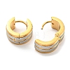 304 Stainless Steel Textured Hoop Earrings EJEW-P230-01B-G01-3