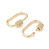 Brass Micro Pave Clear Cubic Zirconia Screw Carabiner Lock Charms KK-Z118-06G-05-2