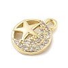 Brass Micro Pave Clear Cubic Zirconia Charms KK-B130-01G-06-2