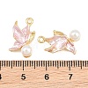 Alloy with Pearl Pink Enamel Pendants AL-CBA1FD3-26G-02-3