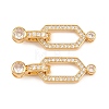 Brass Micro Pave Clear Cubic Zirconia Fold Over Clasps KK-U059-69G-1