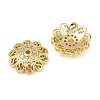 Brass Micro Pave Clear Cubic Zirconia Bead Caps KK-D109-03G-2