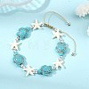 Adjustable Dyed Synthetic Turquoise & Non-magnetic Synthetic Hematite Beads Braided Beads Bracelets for Women Men BJEW-JB13778-01-2