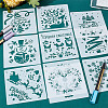 16Pcs 16 Styles Christmas Theme PET Plastic Hollow Out Drawing Painting Stencils Templates DIY-WH0387-80-4
