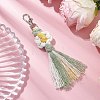 Flower Handmade Macrame Cotton Threads Pendant Decoration HJEW-JM02762-03-1