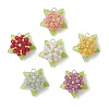 Dyed Natural Malaysia Jade & Glass Beaded Pendants PALLOY-MZ01265-1