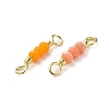 3 Faceted Glass Beads Connector Charms KK-D044-04G-3
