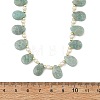 Natural Cultured Freshwater Pearl Rice & Natural Amazonite Teardrop Beaded Necklaces NJEW-JN06434-4