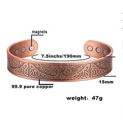 Alloy Magnetic Cuff Bangles for Woman Men PW-WG11C77-01-1