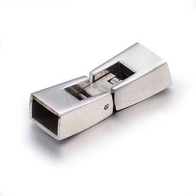 304 Stainless Steel Fold Over Clasps X-STAS-E440-70P-1