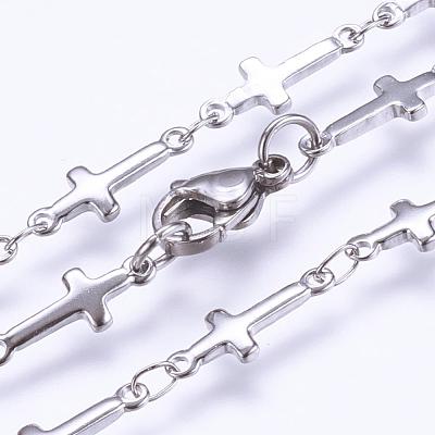 304 Stainless Steel Chain Necklaces STAS-P164-01P-1