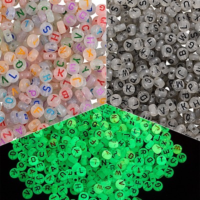 200g 2 Colors Luminous Acrylic Beads MACR-SZ0001-60-1