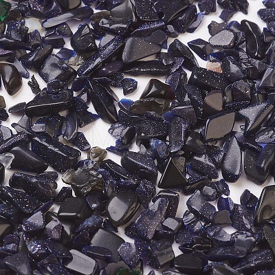 Synthetic Blue Goldstone & Black Obsidian Beads G-L491-04-1