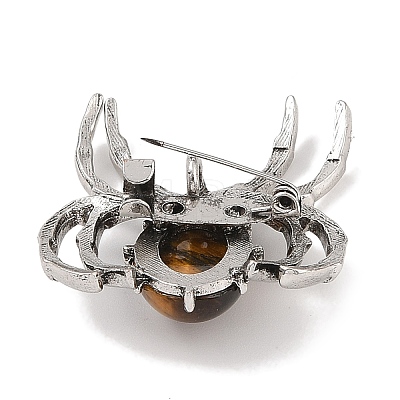 Natural Tiger Eye Brooches G-A224-01AS-02-1