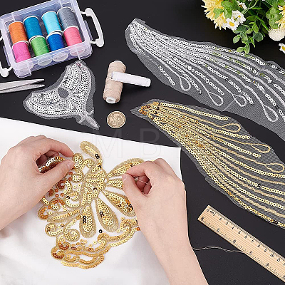 2 Sets 2 Colors Lace Embroidery Costume Accessories DIY-BC0009-38-1