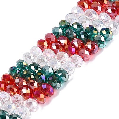 Electroplate Transparent Glass Beads Strands EGLA-N022-16A-A03-1