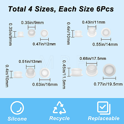 Gorgecraft 24Pcs 4 Style Silicone Bottle Seal Plug AJEW-GF0005-95-1