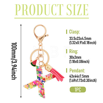 Fruit Series Letter Resin Keychains KEYC-TAC0033-02X-1