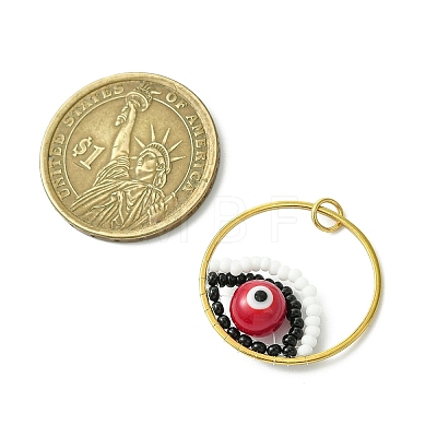 Glass Seed Beaded Evil Eye Pendants PALLOY-MZ00532-02-1