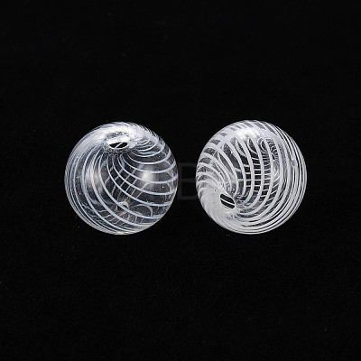 Transparent Handmade Blown Glass Globe Beads GLAA-T012-33C-1