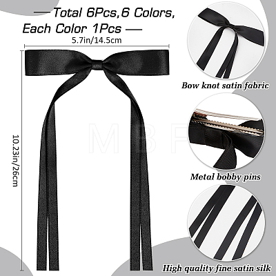 Polyester Ribbon Bowknot Alligator Hair Clips AJEW-CP0008-40B-1