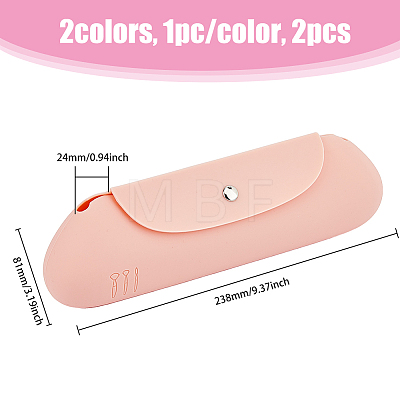 HOBBIESAY 2Pcs 2 Colors Silicone Storage Bag for Cosmetics AJEW-HY0001-62-1