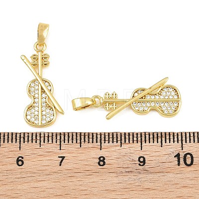Brass Micro Pave Clear Cubic Zirconia Pendants CU-CBABDE1-16G-1