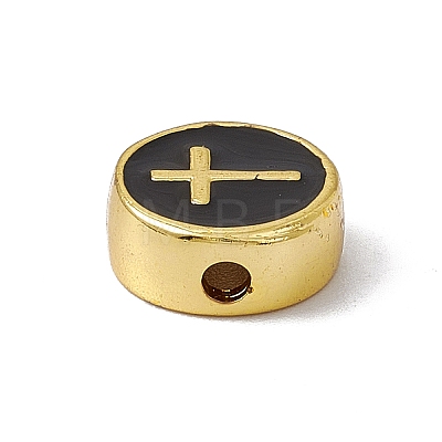 Real 18K Gold Plated Brass Enamel Beads LS-KK-F814-04G-03-1