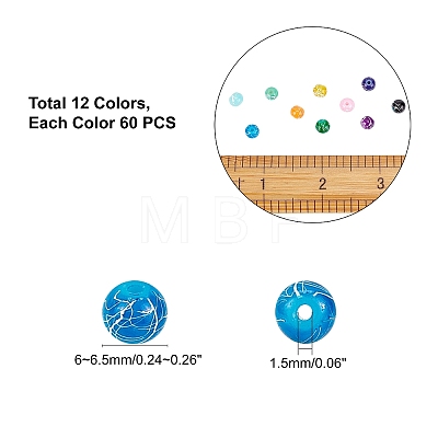 720Pcs 12 Colors Drawbench Glass Beads Strands DGLA-PH0002-08-1