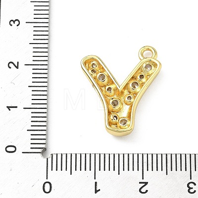 Brass Micro Pave Clear Cubic Zirconia Pendants KK-I476-02G-Y-1