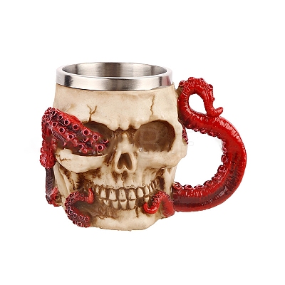 Halloween 304 Stainless Steel 3D Skull Mug SKUL-PW0001-027A-1