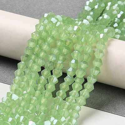 Imitation Jade Electroplate Glass Beads Strands EGLA-A039-J6mm-A01-1