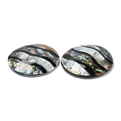 Natural Freshwater Shell & Black Lip Shell & Paua Shell Pendants SHEL-F007-10-1