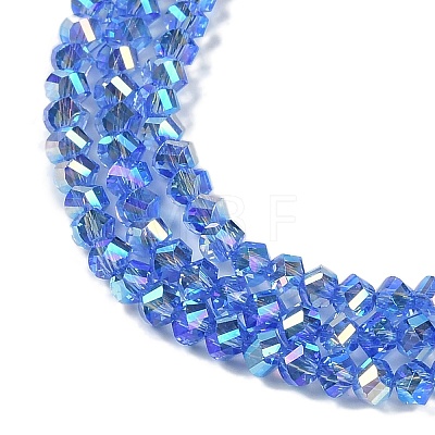 Electroplate Glass Beads Strands GLAA-Q105-04F-1