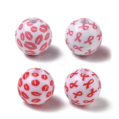 Printed Opaque Acrylic Beads AC-CBA6329-01-1