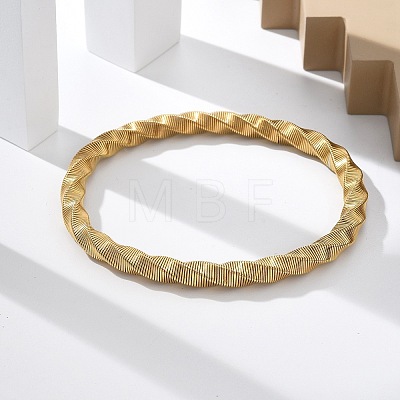 304 Stainless Steel Stretch Bangles for Women BJEW-P315-02A-G-1