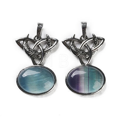 Natural Colorful Fluorite Pendants G-F777-02AS-07-1