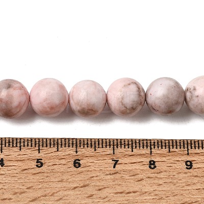 Natural Pink Zebra Jasper Beads Strands G-P231-01-10mm-1