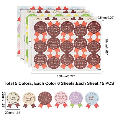   24sheets 4 colors DIY Sealing Stickers AJEW-PH0002-70-1