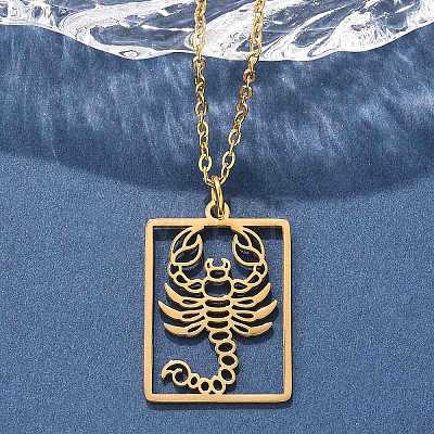 304 Stainless Steel Necklace LS-NJEW-D330-01G-08-1