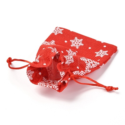Christmas Themed Burlap Packing Pouches ABAG-L007-01A-03-1
