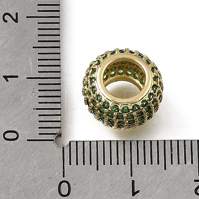 Brass Micro Pave Cubic Zirconia European Large Hole Beads KK-C262-17G-03-1